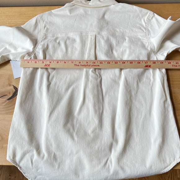 GOOD AMERICAN SHIRT NWT S CLOUD WHITE IVORY WESTERN CASUAL MINIMALIST CLASSIC - Picture 7 of 12
